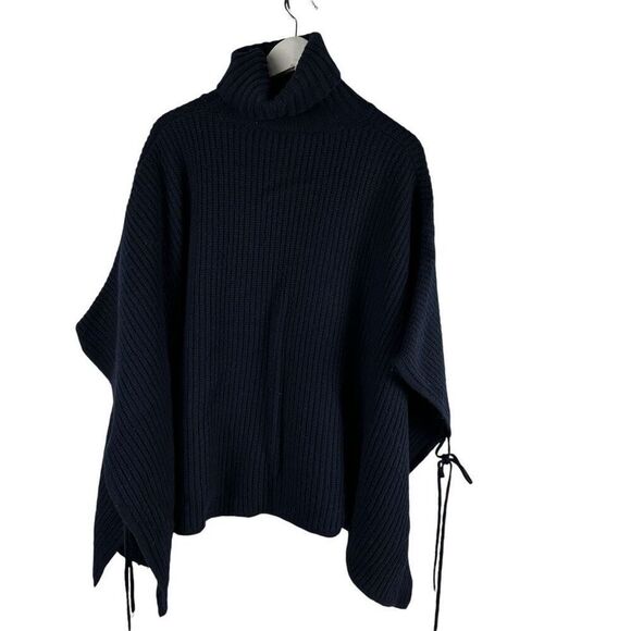 Loft Turtleneck Tie-Side Poncho - Picture 4 of 11